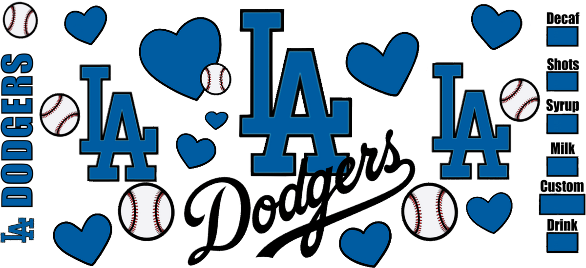 Pasión Azul de Béisbol para Vasos Snowglobe de 16 oz (LA Dodgers)