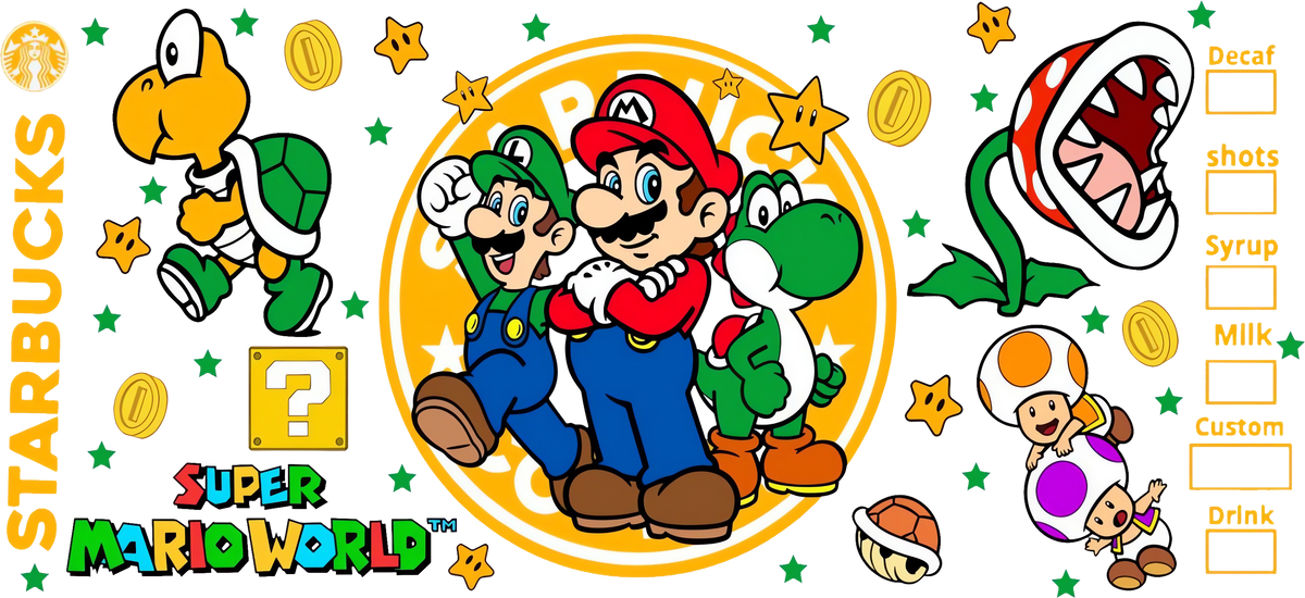 Aventura de Videojuego para Vasos Snowglobe de 16 oz (Mario)