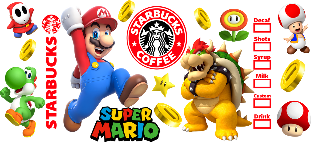 Aventura de Videojuego para Vasos Snowglobe de 16 oz (Mario)