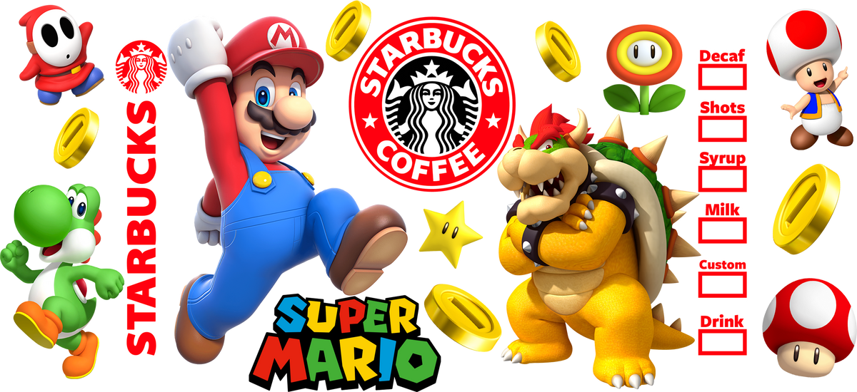 Aventura de Videojuego para Vasos Snowglobe de 16 oz (Mario)