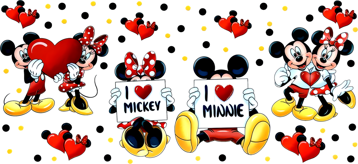 Amor de Pareja Clásica para Vasos Snowglobe de 16 oz (Mickey Minnie)