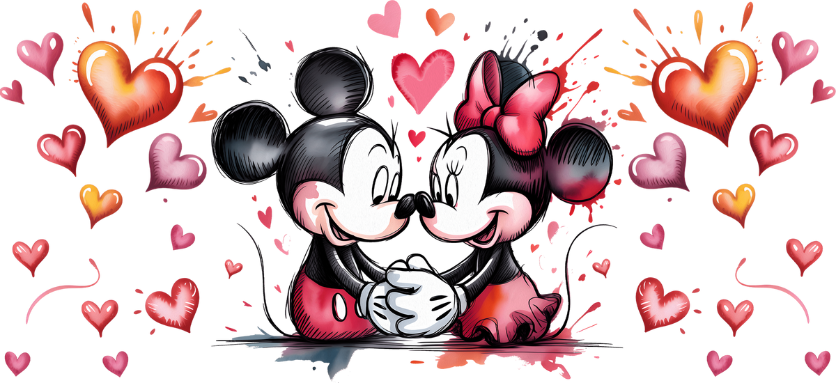 Amor de Pareja Clásica para Vasos Snowglobe de 16 oz (Mickey Minnie)