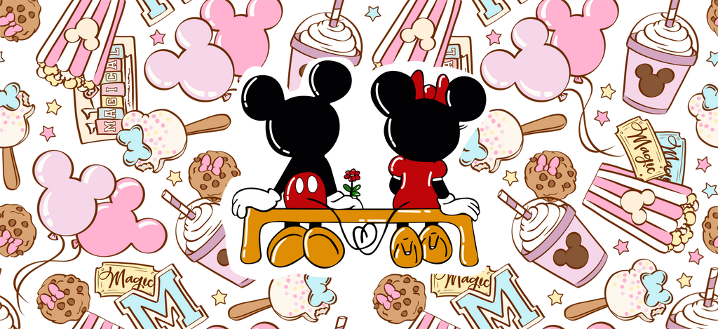 Amor de Pareja Clásica para Vasos Snowglobe de 16 oz (Mickey Minnie)