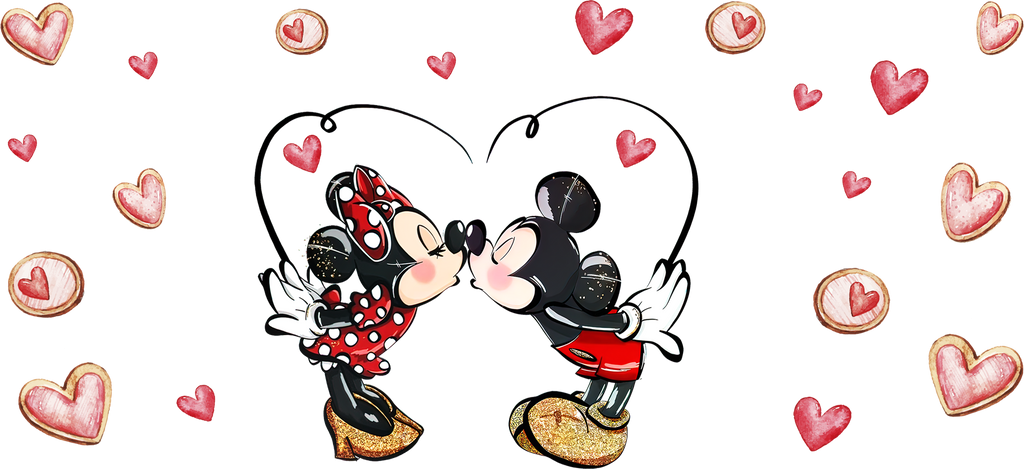 Amor de Pareja Clásica para Vasos Snowglobe de 16 oz (Mickey Minnie)