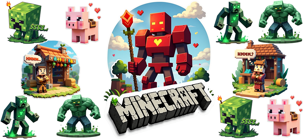 Mundo de Bloques para Vasos Snowglobe de 16 oz (Minecraft)