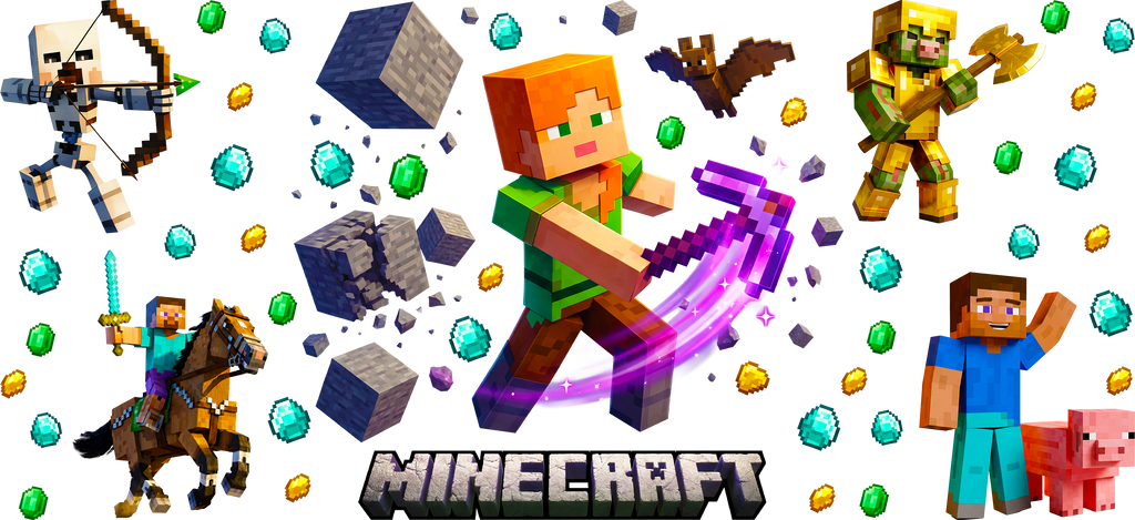 Mundo de Bloques para Vasos Snowglobe de 16 oz (Minecraft)