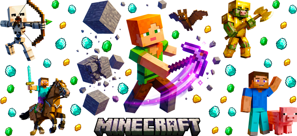 Mundo de Bloques para Vasos Snowglobe de 16 oz (Minecraft)