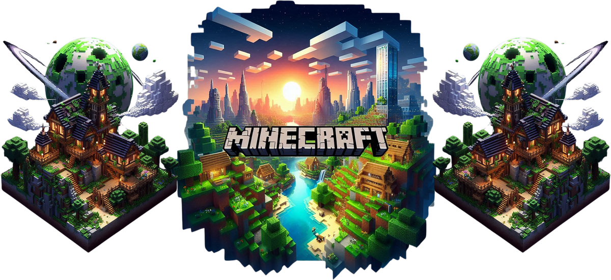 Mundo de Bloques para Vasos Snowglobe de 16 oz (Minecraft)