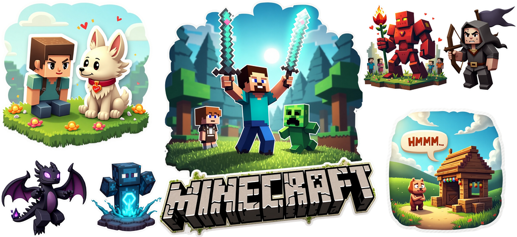 Mundo de Bloques para Vasos Snowglobe de 16 oz (Minecraft)