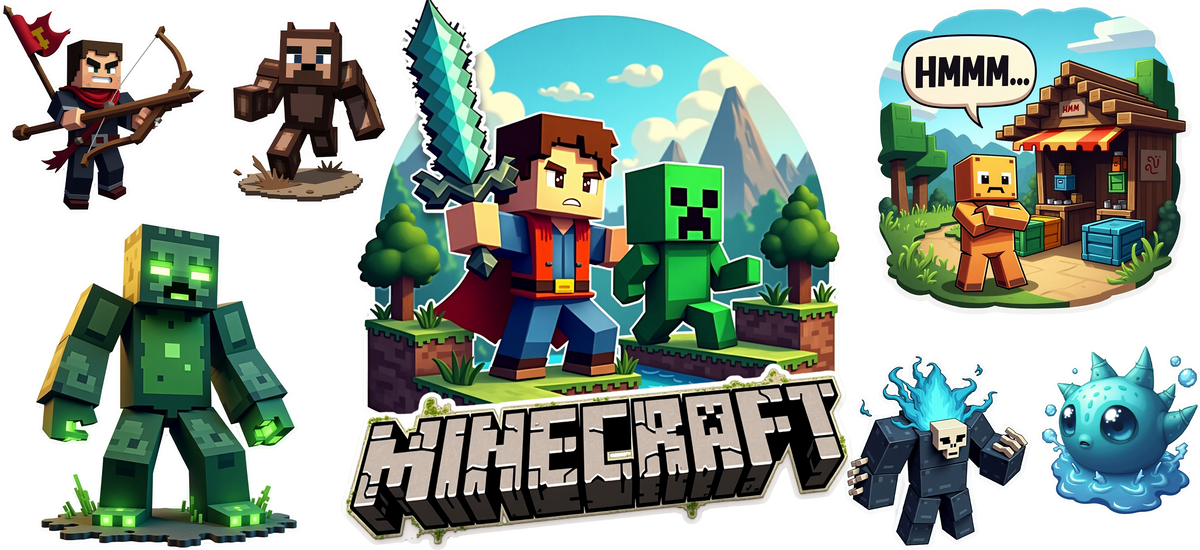 Mundo de Bloques para Vasos Snowglobe de 16 oz (Minecraft)