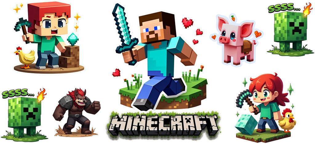 Mundo de Bloques para Vasos Snowglobe de 16 oz (Minecraft)