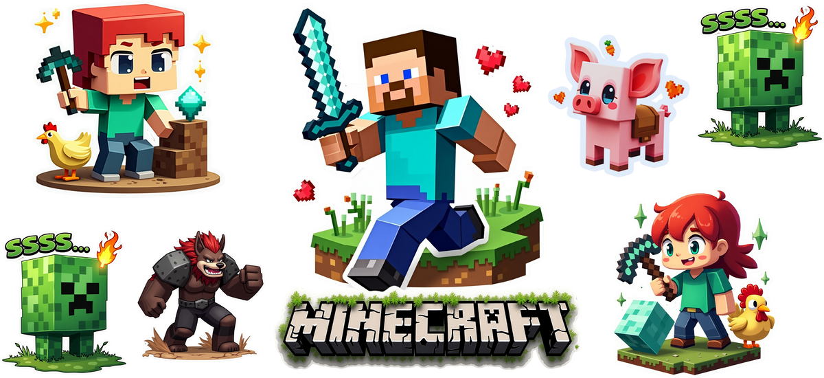 Mundo de Bloques para Vasos Snowglobe de 16 oz (Minecraft)