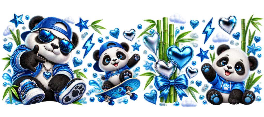 Diseños UV-DTF para Vasos Snowglobe de 16 oz (Panda)