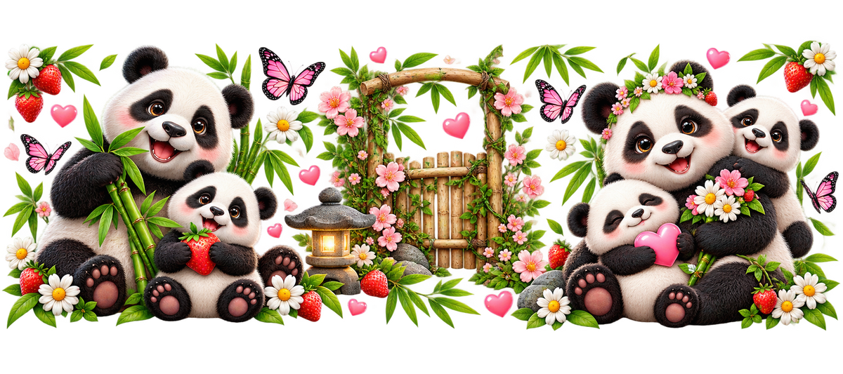 Diseños UV-DTF para Vasos Snowglobe de 16 oz (Panda)