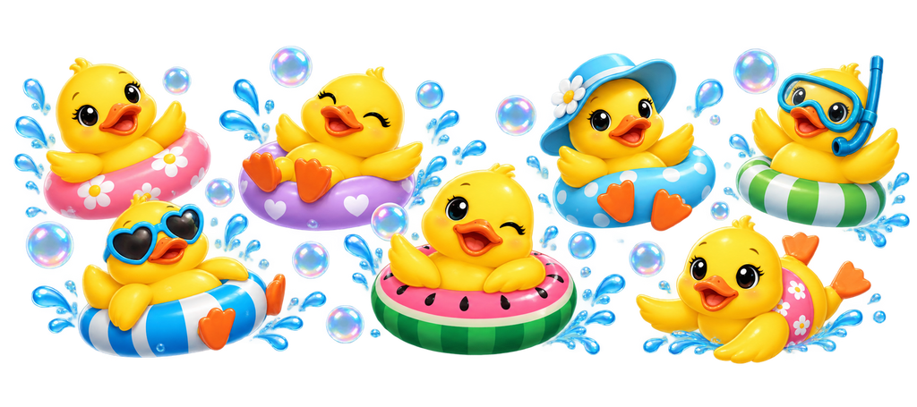 Patitos de hule para vasos Snowglobe de 16 oz (UV-DTF)