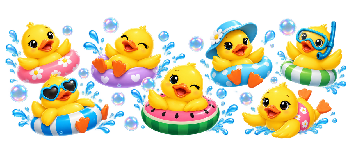 Patitos de hule para vasos Snowglobe de 16 oz (UV-DTF)