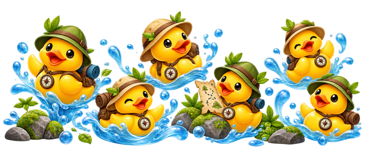 Patitos de hule para vasos Snowglobe de 16 oz (UV-DTF)