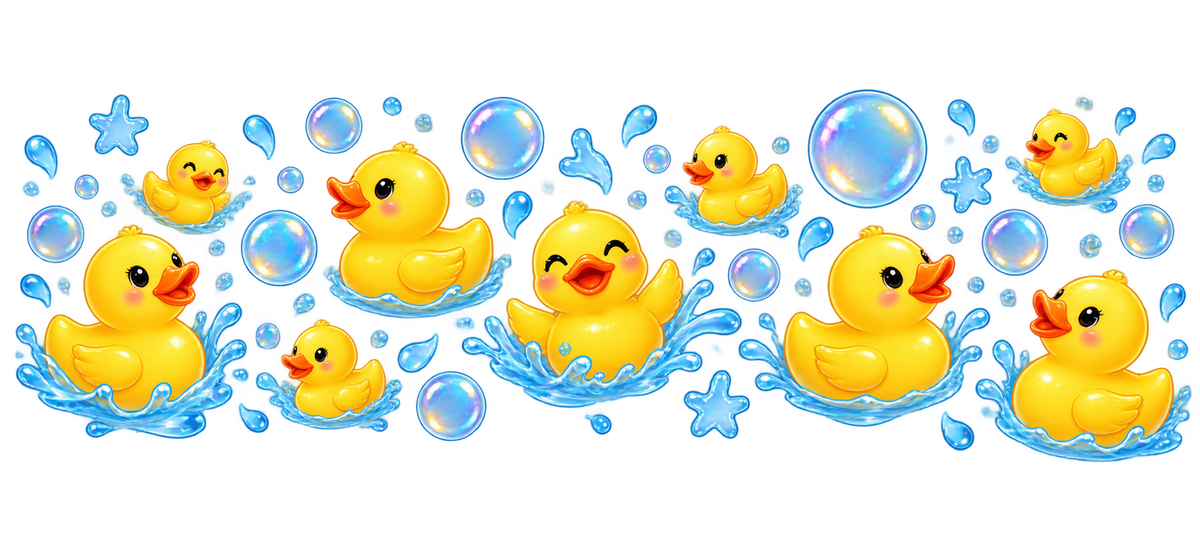 Patitos de hule para vasos Snowglobe de 16 oz (UV-DTF)