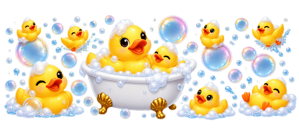 Patitos de hule para vasos Snowglobe de 16 oz (UV-DTF)