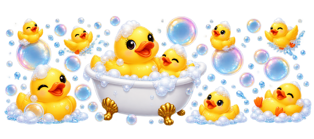 Patitos de hule para vasos Snowglobe de 16 oz (UV-DTF)