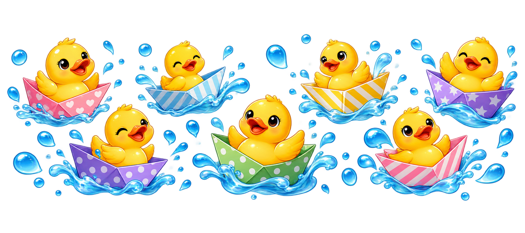 Patitos de hule para vasos Snowglobe de 16 oz (UV-DTF)