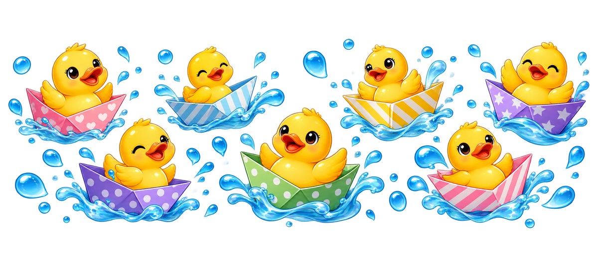 Patitos de hule para vasos Snowglobe de 16 oz (UV-DTF)