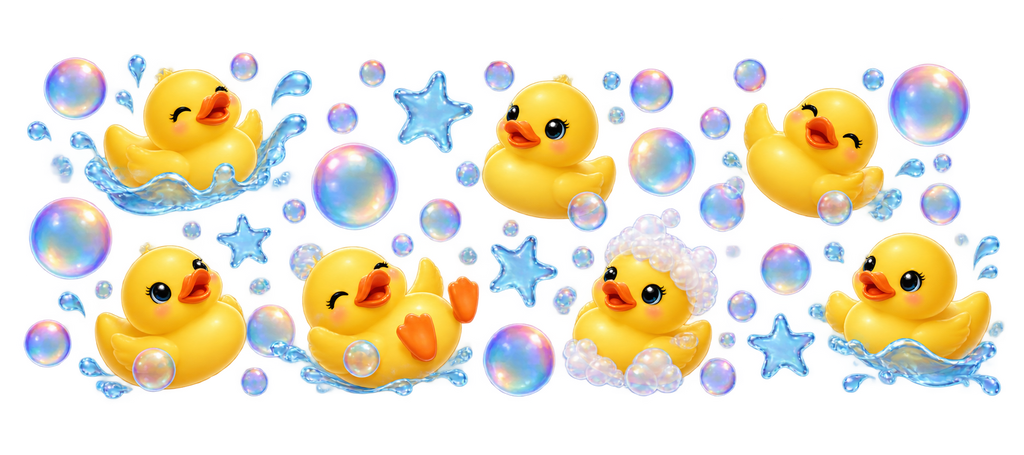 Patitos de hule para vasos Snowglobe de 16 oz (UV-DTF)