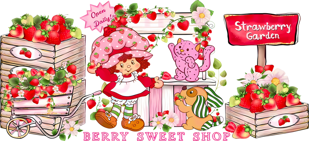 Dulce Mundo de Fresas para Snowglobe 16 oz (Rosita Fresita)