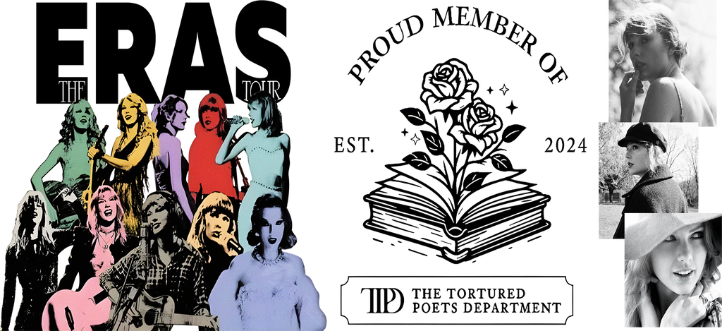 Eras de Música y Brillo para Vasos Snowglobe de 16 oz (Taylor Swift)