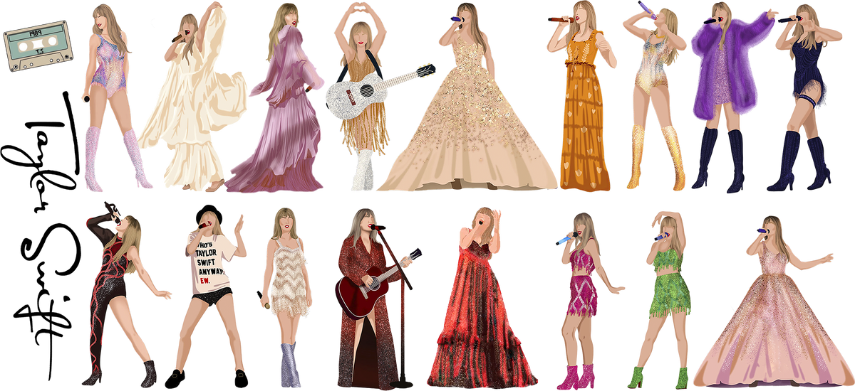 Eras de Música y Brillo para Vasos Snowglobe de 16 oz (Taylor Swift)