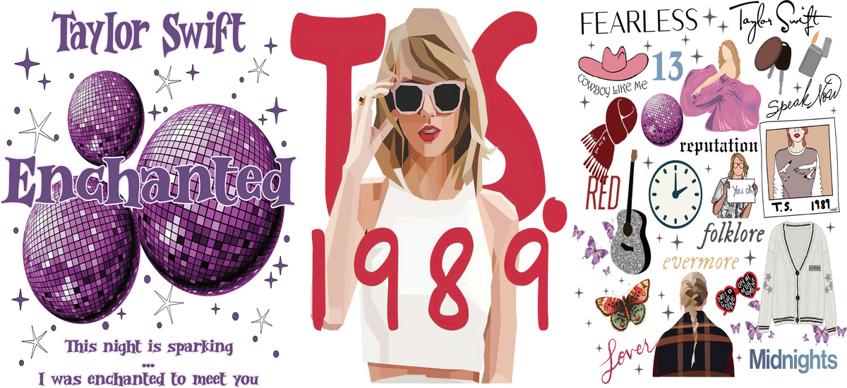 Eras de Música y Brillo para Vasos Snowglobe de 16 oz (Taylor Swift)