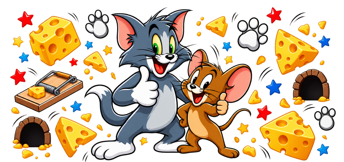 Travesuras de Gato y Ratón para Vasos Snowglobe de 16 oz (Tom y Jerry)