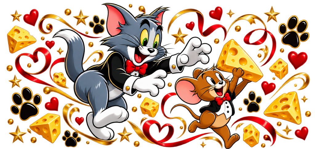 Travesuras de Gato y Ratón para Vasos Snowglobe de 16 oz (Tom y Jerry)